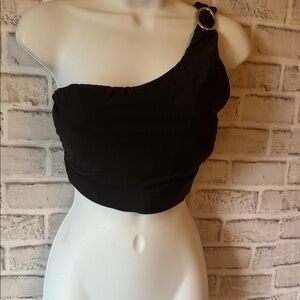 Time & tru black single strap holter like top